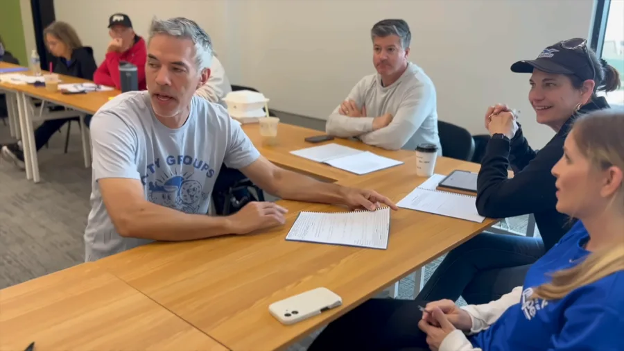 A small group discussion during the retreat