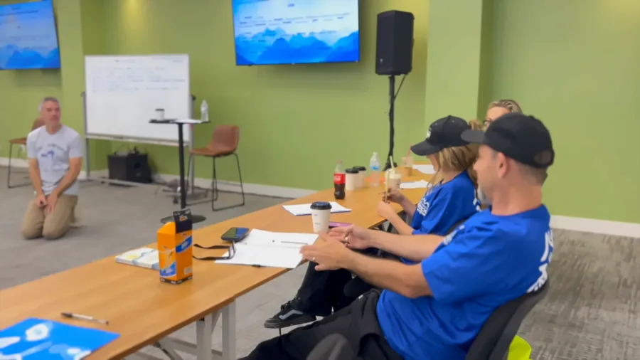 Jim leading a teaching session with the group